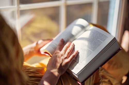 girl reading a book