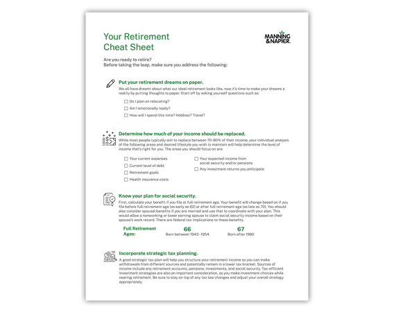 Retirement Cheat Sheet
