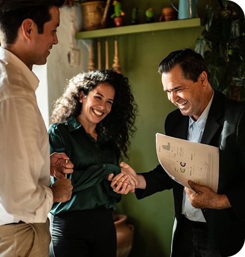 financial advisor shaking hands with client