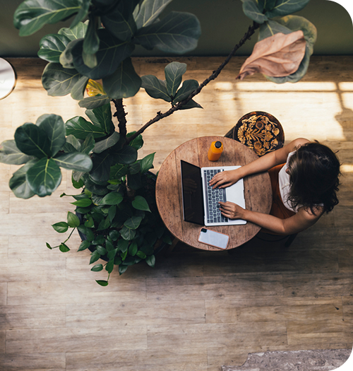 businesswoman writing report on laptop-right