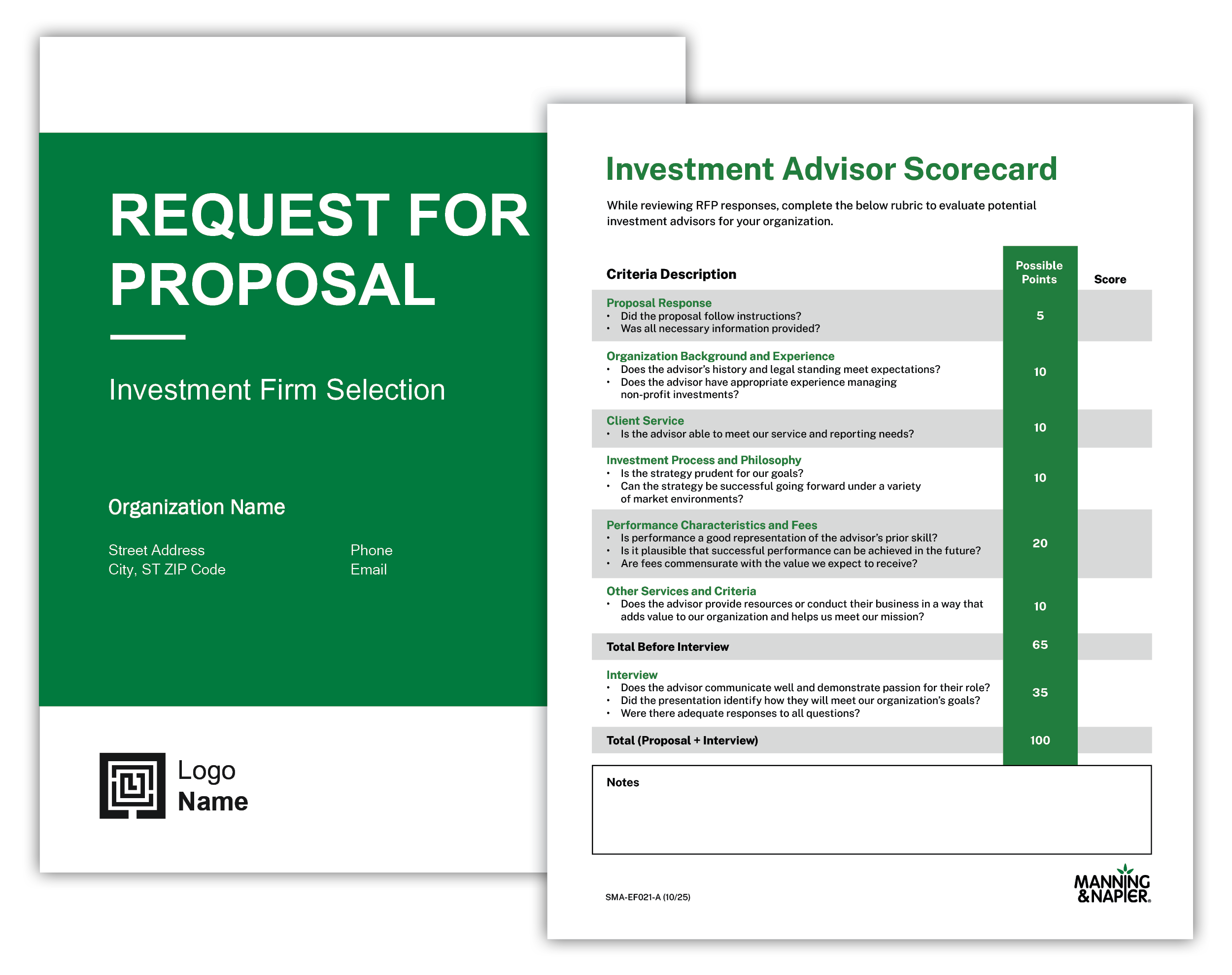 Sample RFP & Scorecard for Non-Profits
