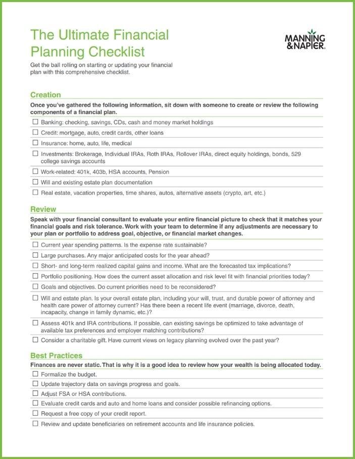 Financial Planning Checklist